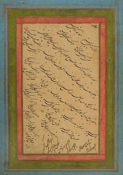 null Album muraqqa? de 28 calligraphies persanes, certaines datées et signées, Iran,...