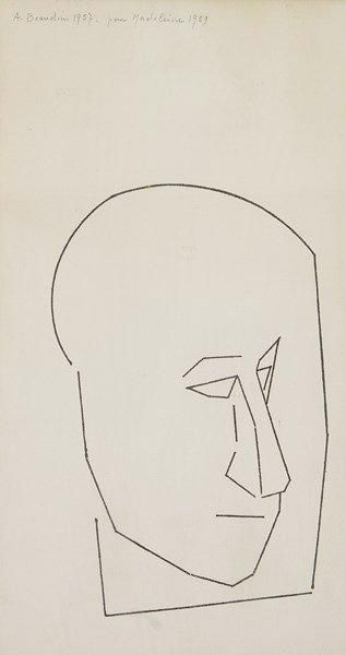 André BEAUDIN (1895-1979) 
Portrait de Max Jacob, 1957
Dessin à l'encre.
Signé, daté...
