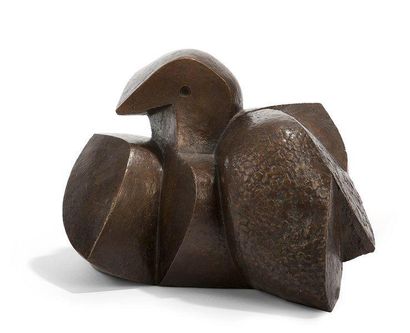 André BEAUDIN (1895-1979) 
Oiseau, 1947
Sculpture en bronze à patine médaille.
Monogrammée...