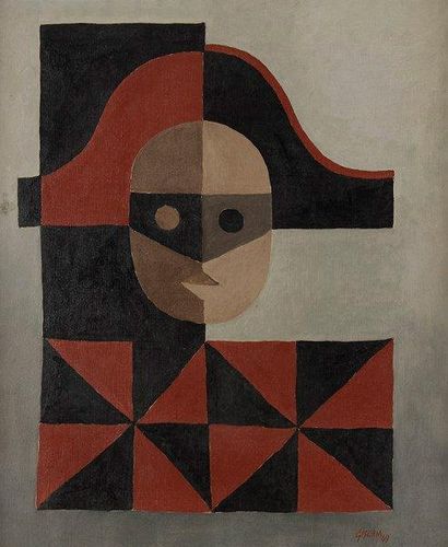 Léon GISCHIA (1903-1991) 
Arlequin, 1949
Huile sur toile.
Signée en bas à droite.
46...