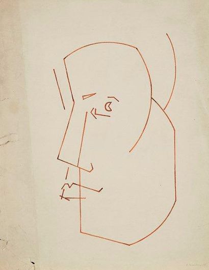 André BEAUDIN (1895-1979) 
Portrait de Jean Aubier, 1946
Aquarelle.
Signée et datée...