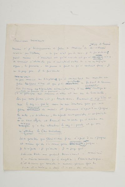 JEAN COCTEAU Manuscrit autographe signé, [avril 1954]; 2 pages in-4 (traces de trombone)....