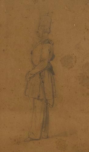 Nicolas Toussaint CHARLET (Paris 1792-1845) Officier debout de profil Crayon noir....