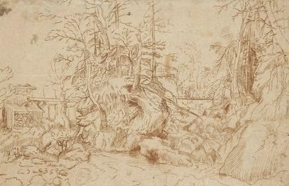 École Flamande du XVIIe siècle, suiveur de Jan Brueghel Le JEUNE Paysage aux arbres...