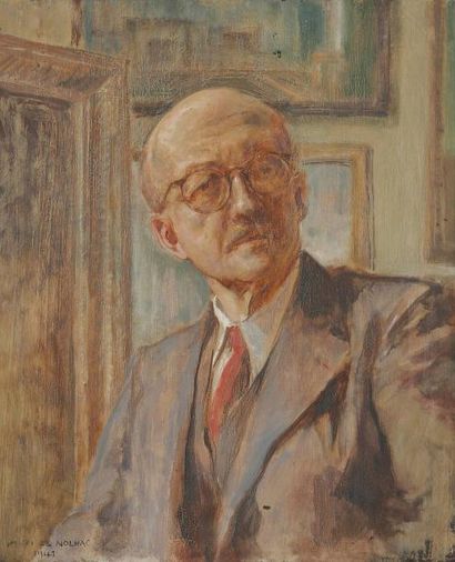 Henri GIRAULT DE NOLHAC (1884-1948) Autoportrait, 1941 Huile sur toile. Signée et...