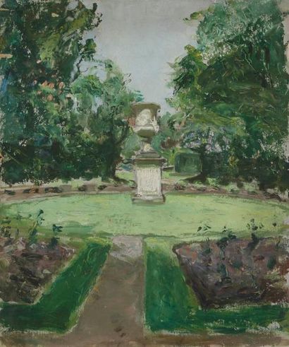 Henri GIRAULT DE NOLHAC (1884-1948) Vase dans un bosquet du jardin de Versailles...