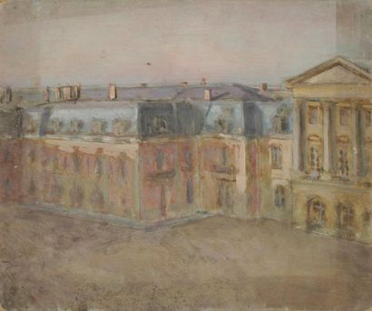 Henri GIRAULT DE NOLHAC (1884-1948) Versailles, le château Huile sur carton. Non...