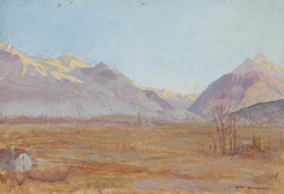 Henri GIRAULT DE NOLHAC (1884-1948) Vallée d'Argelès Huile sur toile. Signée en bas...
