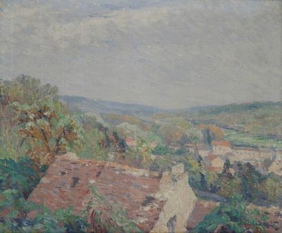 Joseph VITAL-LACAZE (1874-1946) Jouyen Josas, 1913 Huile sur toile. Signée en bas...