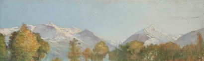 Henri GIRAULT DE NOLHAC (1884-1948) Vallée d'Argelès, 1924 Huile sur panneau. Signée...