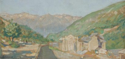 Henri GIRAULT DE NOLHAC (1884-1948) Paysage de Barèges, 1924 Huile sur panneau. Signée,...
