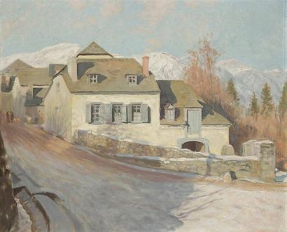 Henri GIRAULT DE NOLHAC (1884-1948) Maison à Argelès Huile sur toile. Non signée....