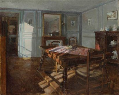 Henri GIRAULT DE NOLHAC (1884-1948) La Salle à manger dans l'appartement rue de l'Orangerie...