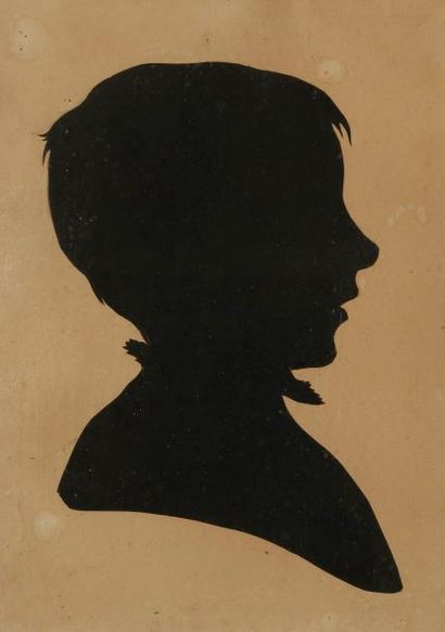 EDOUARD HOSTEIN (1804-1889) Profil de Léon Hostein Silhouette découpée. Non signée....