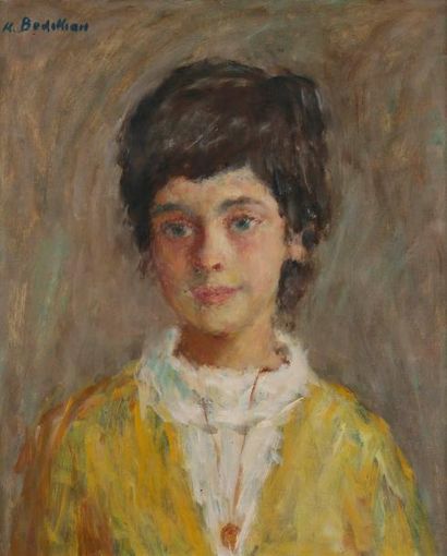 Krikor BEDIKIAN [arménien] (1908-1981) Portrait de jeune fille Huile sur toile. Signée...