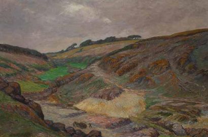 Joseph VITAL-LACAZE (1874-1946) Paysage de Bretagne, 1929 Huile sur toile. Signée...