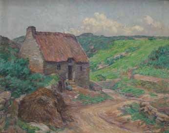 Joseph VITAL-LACAZE (1874-1946) Douléan, chemin vers le Pouldu, 1910 Huile sur toile....