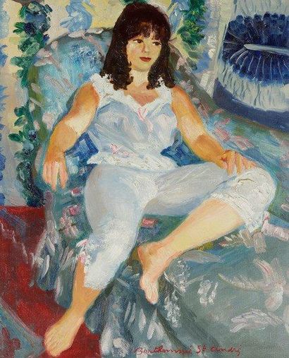Louis BERTHOMMÉ-SAINT-ANDRÉ (1905-1977) Le Pyjama blanc, 1972. Huile sur toile. Signée...