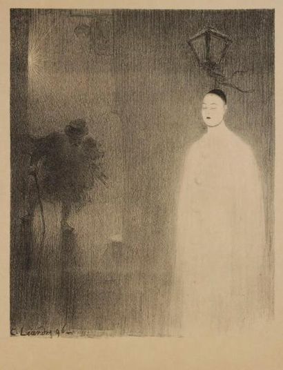 Charles LÉANDRE (1862-1934) Pierrot pendu. 1896. Lithographie. 355 x 445. I.F.F....