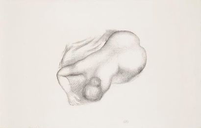Aristide MAILLOL (1861-1944) Femme nue penchée en avant. Lithographie. 225 x 195....