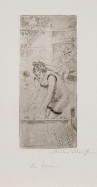 Richard RANFT (1862-1931) Portrait de jeune fille; Le Bain; Titre pour «Contes hollandais»...