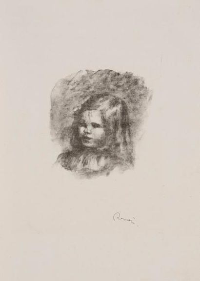 Pierre-Auguste RENOIR (1841-1919) Claude Renoir tourné à gauche. 1904. Lithographie....