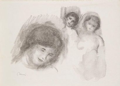 Pierre-Auguste RENOIR (1841-1919) La Pierre aux trois croquis. Vers 1904. Lithographie....