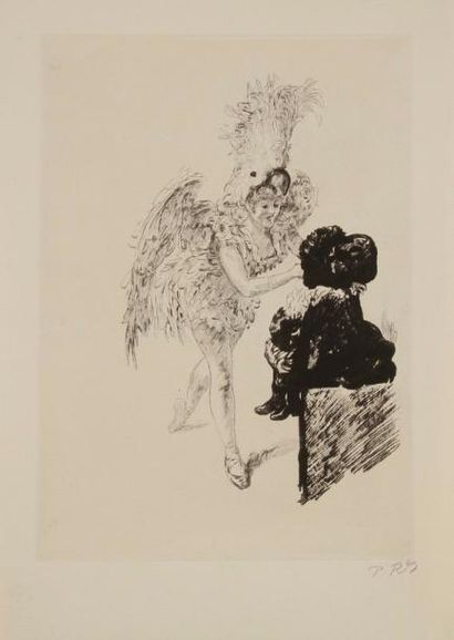 PAUL RENOUARD (1845-1924) Jeux d'enfants. Vers 1900. Pointe sèche. 250 x 345. Très...