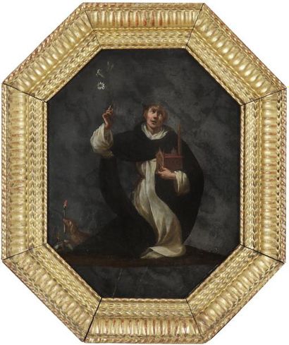 Attribué à Giovanni Andrea DONDUCCI, dit Il MASTELLETTA (1575 - 1655) Saint Dominique...