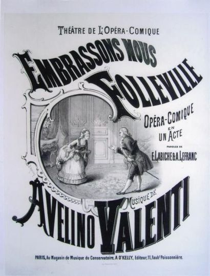null 1 Affiche Embrassons-nous Folleville, Valenti Avelino. [1879] BARBIZET A. Imp....
