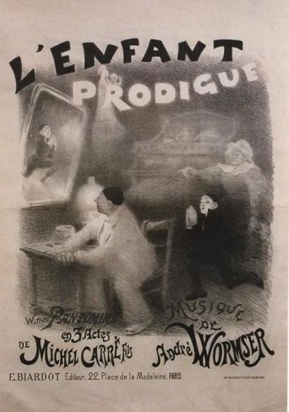 null 1 Affiche Enfant Prodigue (L?), Wormser [1890] WILLETTE A. Imp. Belfond. Entoilée....