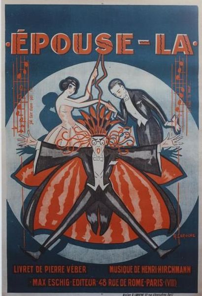 null 1 Affiche Épouse-la, Hirschmann [1923] LAROCHE R. Aff. Laroche. Entoilée. B.E....