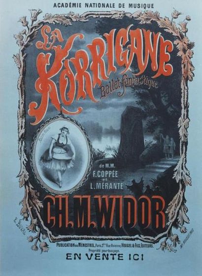 null 1 Affiche Korrigane, Widor Ch. Marie [1880] BUVAL E. Menestrel. Entoilée. B.E....