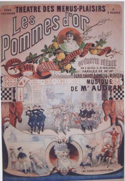 null 1 Affiche Pommes d?or (Les), Audran E. [1883] HOPE. Imp. Franc. Entoilée. B.E....