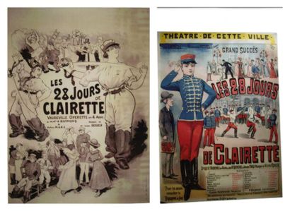 null 2 Affiches 28 Jours de Clairette (Les), Roger V. [1892] Non signée. Aff. Américaines...