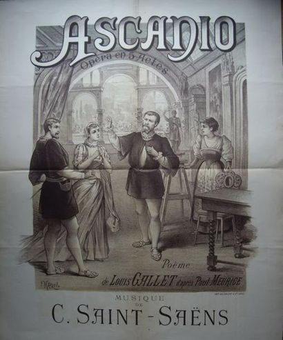 null 1 Affiche Ascanio, C. Saint-Saens (non signée) P. MAUROU. imp. Delauchy. Non...