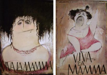 null 2 Affiches Viva La Mama, 1991 K. KAJA. Non entoilées. B.E. 94 x 67 cm