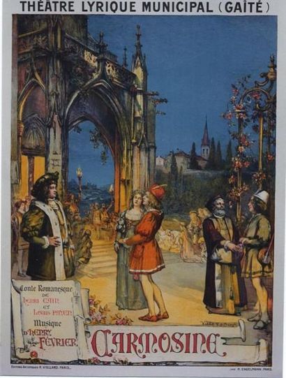 null 1 Affiche Carmosine, Fevrier H. [1912] VAN DEN BERG. Ed. Ar. Viellard. Entoilée...