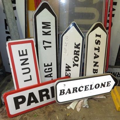 null Panneaux de signalisation Barcelone, Paris, New York, Istanbul, La Lune, Plage...