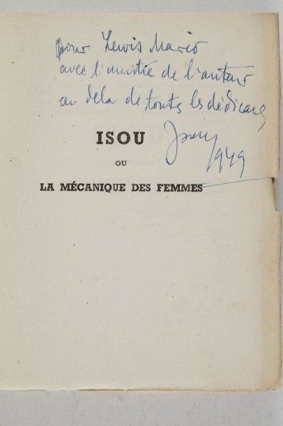 null ISOU Isidore. Isou ou la mécanique des femmes. Aux escaliers de Lausanne, (1949)....