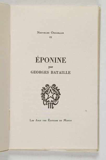 null BATAILLE Georges. L’alleluiah. Catéchisme de Dianus. Paris, K éditeur, 1947....