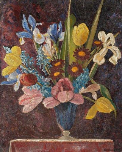 Louis HACHE (XIX-XXe siècle) Bouquet de fleurs Huile sur toile. Signée en bas à droite....