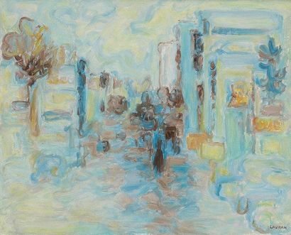 André LAURAN (1922-2009) Paysage Huile sur toile. Signée en bas à droite. 33 x 41...