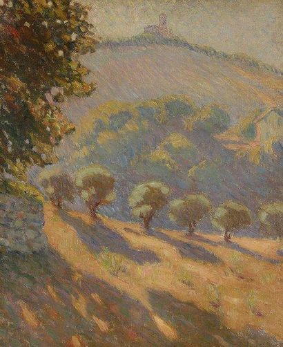 Marcel Dominique POGGIOLI (1882-1969) attribué à Paysage de Corse Huile sur toile....