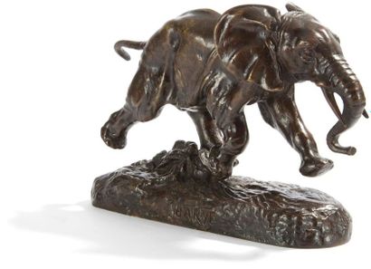 null Antoine-Louis BARYE (1795 - 1875)
Éléphant du Sénégal
Bronze à patine brune.
Vers...