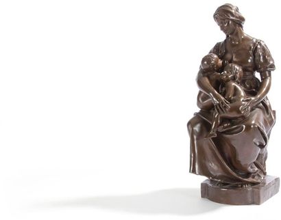 null Paul DUBOIS (1829 - 1905)
Maternité
Bronze à patine brun clair.
Signé au dos...