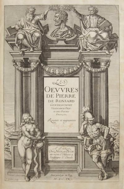 RONSARD (Pierre de) Les Oeuvres... Reveues et augmentees. Paris: Nicolas Buon, 1609....