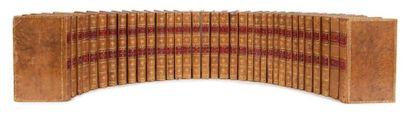 ROUSSEAU (Jean-Jacques) [Oeuvres]. 33 volumes in-8, veau raciné, dentelle dorée en...