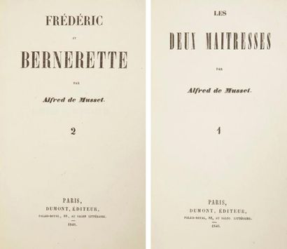 MUSSET (Alfred de) Les Deux maîtresses [tome 1] - Frédéric et Bernerette [tome 2]....