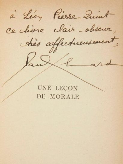 ÉLUARD (Paul) Une leçon de morale. Paris: Gallimard, 1949. - In-12, 174 pp., (5 ff....